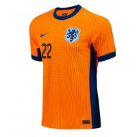 Holandsko Denzel Dumfries #22 Domáci futbalový dres ME 2024 Krátky Rukáv